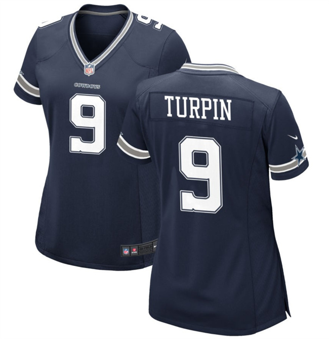 Women's Dallas Cowboys #9 KaVontae Turpin Navy Football Stitched Jersey(Run Small)